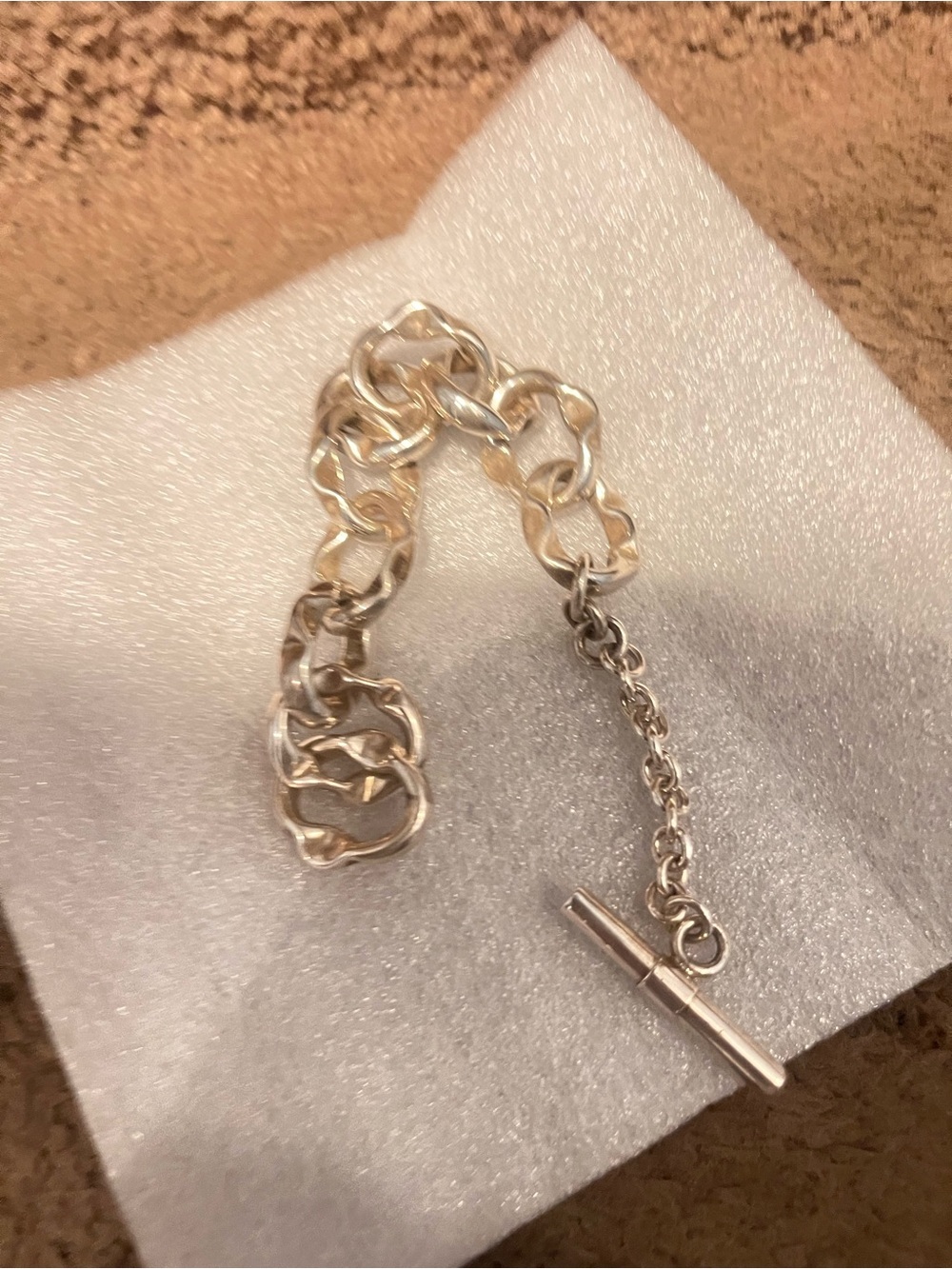 Beautiful.925 Silver Toggle Chain Bracelet - Women Jewelry 8.5inches
